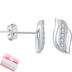 Srebrne kolczyki rodowane sztyfty wkrętki dla kobiety dziewczyny srebro 925