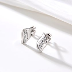 Srebrne kolczyki rodowane sztyfty wkrętki dla kobiety dziewczyny srebro 925