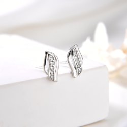 Srebrne kolczyki rodowane sztyfty wkrętki dla kobiety dziewczyny srebro 925