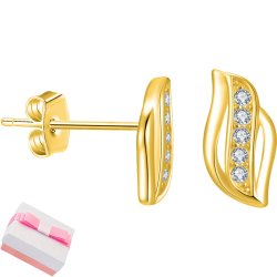 Srebrne kolczyki pozłacane sztyfty wkrętki dla kobiety dziewczyny srebro 925