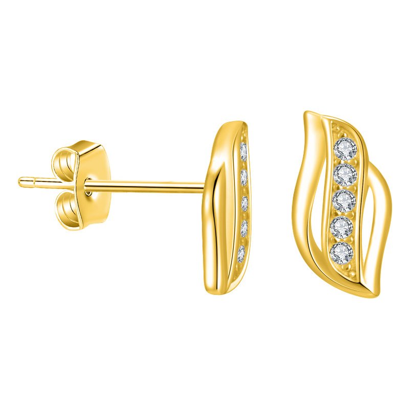 Srebrne kolczyki pozłacane sztyfty wkrętki dla kobiety dziewczyny srebro 925