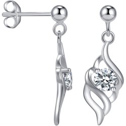 Srebrne kolczyki sztyfty wkrętki kolczyki wiszące srebro 925 dla kobiety