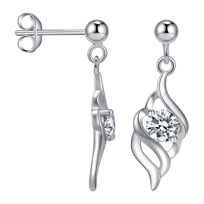 Srebrne kolczyki sztyfty wkrętki kolczyki wiszące srebro 925 dla kobiety