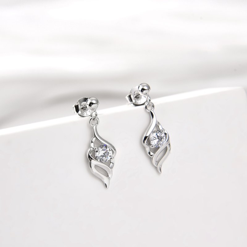 Srebrne kolczyki sztyfty wkrętki kolczyki wiszące srebro 925 dla kobiety