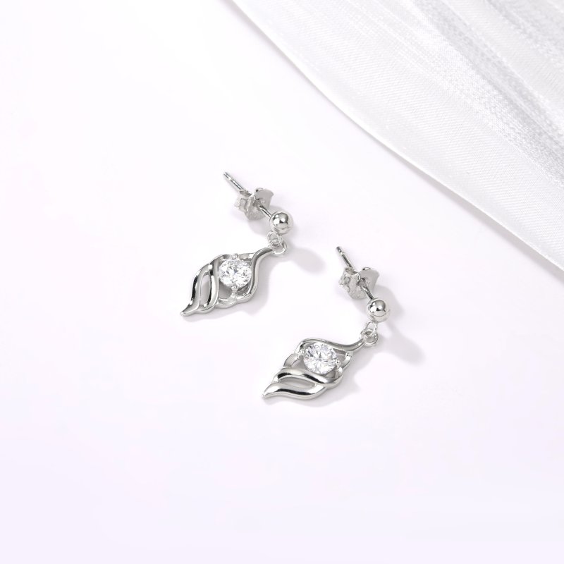 Srebrne kolczyki sztyfty wkrętki kolczyki wiszące srebro 925 dla kobiety