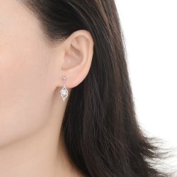 Srebrne kolczyki sztyfty wkrętki kolczyki wiszące srebro 925 dla kobiety