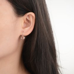 Srebrne kolczyki rodowane piasek pustyni wiszące srebro 925 dla kobiety