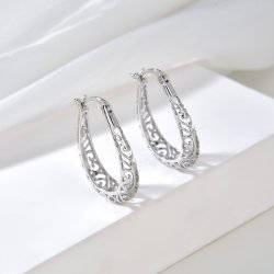 Srebrne kolczyki rodowane ażurowe wiszące srebro 925 dla kobiety