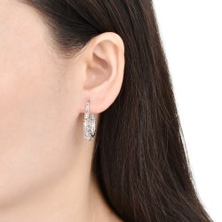 Srebrne kolczyki rodowane ażurowe wiszące srebro 925 dla kobiety