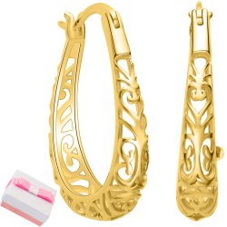 Srebrne kolczyki ażurowe damskie pozłacane kolczyki srebro próba 925 dla kobiety