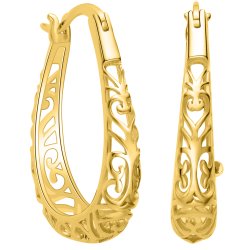 Srebrne kolczyki ażurowe damskie pozłacane kolczyki srebro próba 925 dla kobiety