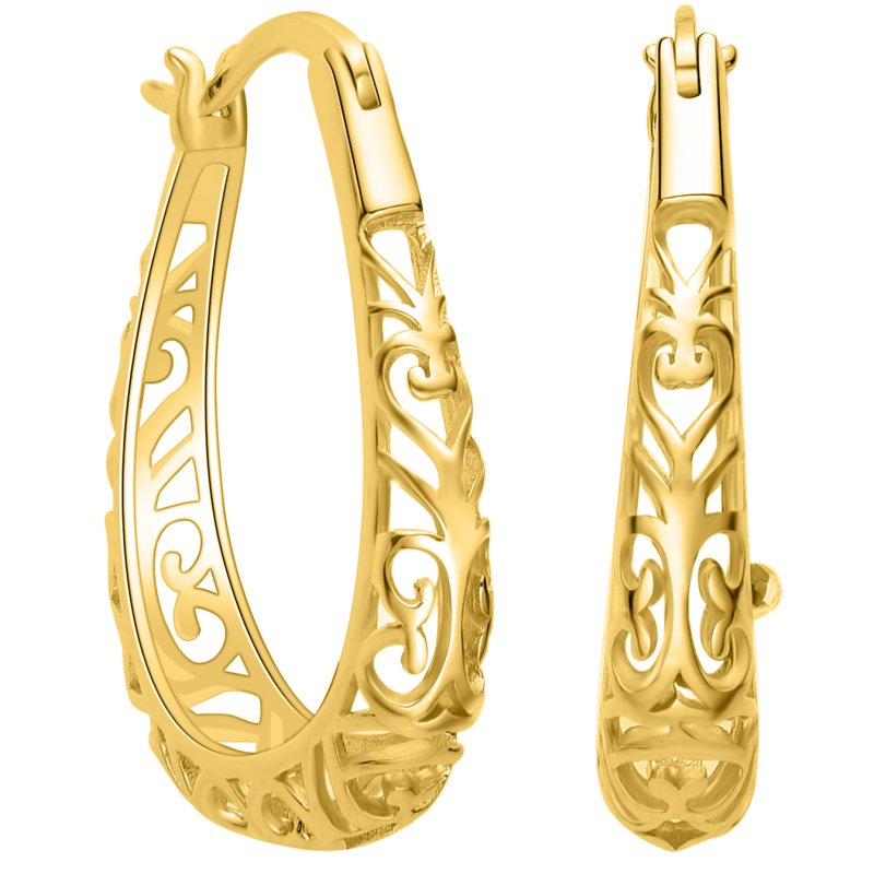 Srebrne kolczyki ażurowe damskie pozłacane kolczyki srebro próba 925 dla kobiety