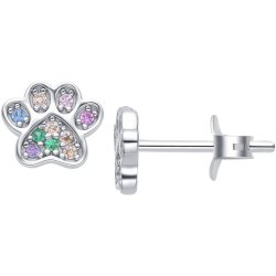 Srebrne kolczyki rodowane sztyfty wkrętki łapki srebro 925 dla dziewczynki