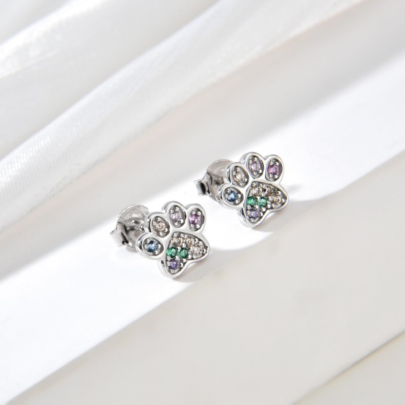 Srebrne kolczyki rodowane sztyfty wkrętki łapki srebro 925 dla dziewczynki