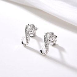 Srebrne kolczyki sztyfty nieskończoność kolczyki wkrętki róże srebro 925