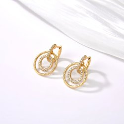 Srebrne kolczyki kółka damskie pozłacane koła wiszące dla kobiety srebro 925