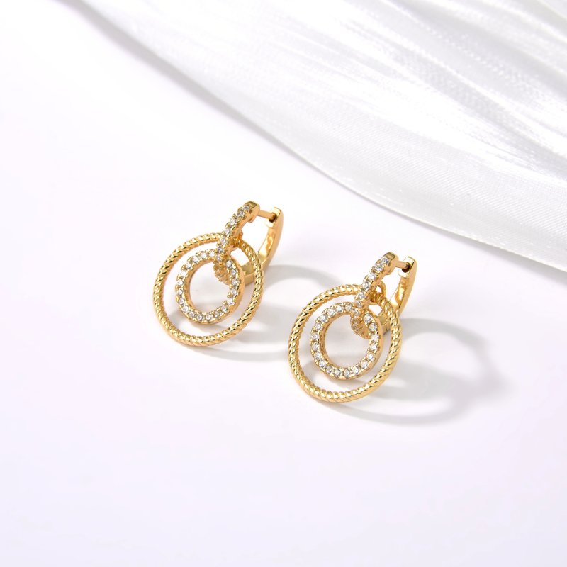 Srebrne kolczyki kółka damskie pozłacane koła wiszące dla kobiety srebro 925