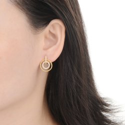 Srebrne kolczyki kółka damskie pozłacane koła wiszące dla kobiety srebro 925