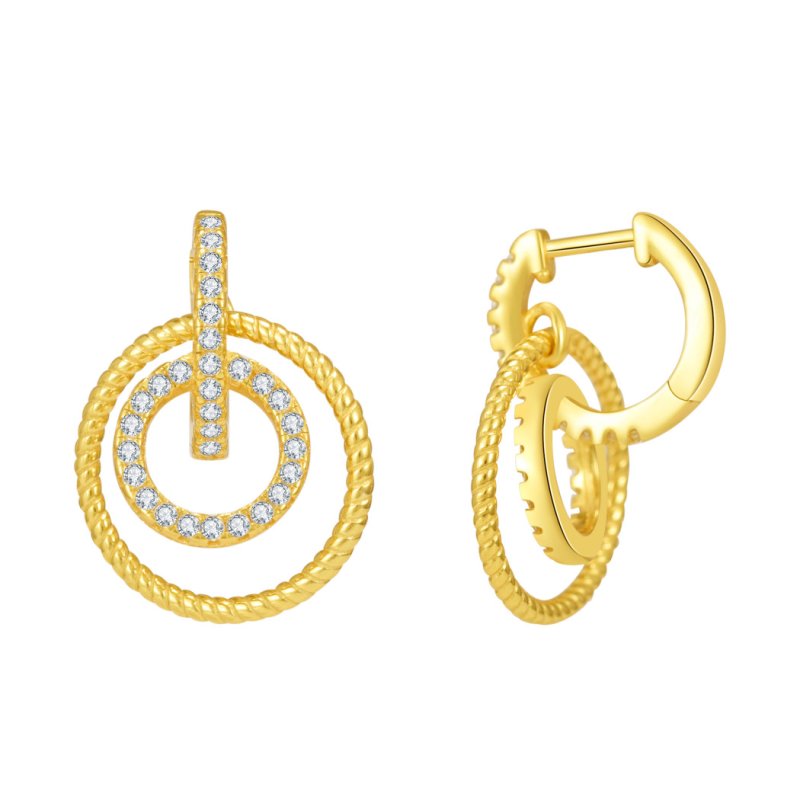Srebrne kolczyki kółka damskie pozłacane koła wiszące dla kobiety srebro 925
