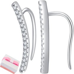 Srebrne kolczyki rodowane nausznice dla kobiety dziewczyny srebro próba 925