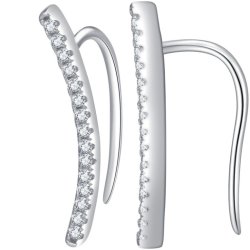 Srebrne kolczyki rodowane nausznice dla kobiety dziewczyny srebro próba 925