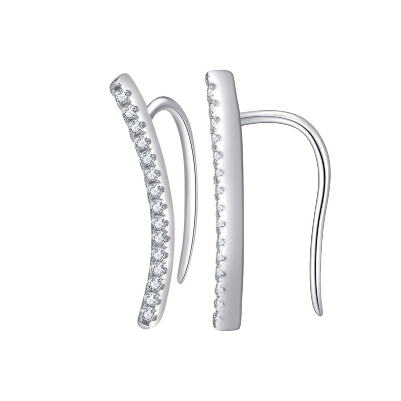 Srebrne kolczyki rodowane nausznice dla kobiety dziewczyny srebro próba 925