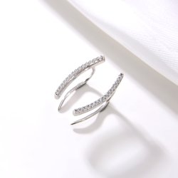 Srebrne kolczyki rodowane nausznice dla kobiety dziewczyny srebro próba 925