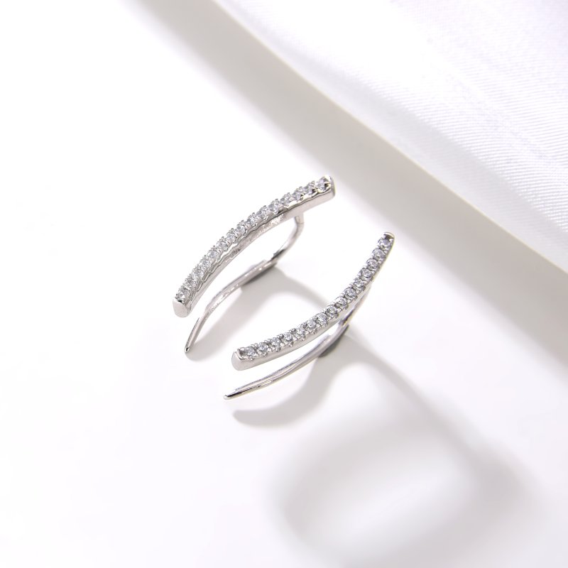 Srebrne kolczyki rodowane nausznice dla kobiety dziewczyny srebro próba 925