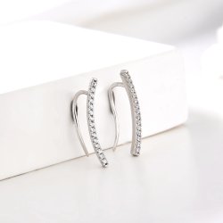 Srebrne kolczyki rodowane nausznice dla kobiety dziewczyny srebro próba 925