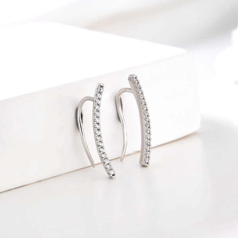 Srebrne kolczyki rodowane nausznice dla kobiety dziewczyny srebro próba 925