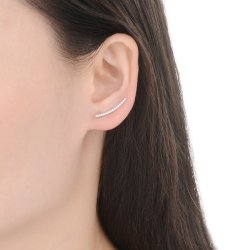 Srebrne kolczyki rodowane nausznice dla kobiety dziewczyny srebro próba 925