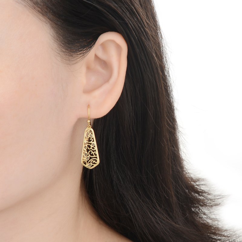 Srebrne kolczyki pozłacane damskie długie wiszące dla kobiety srebro 925