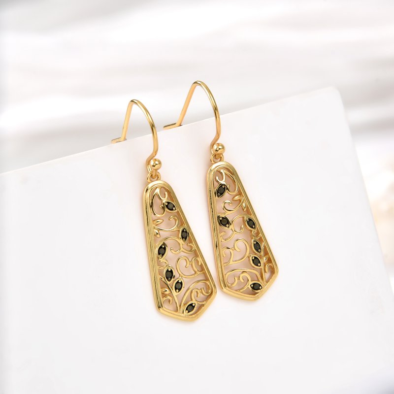 Srebrne kolczyki pozłacane damskie długie wiszące dla kobiety srebro 925