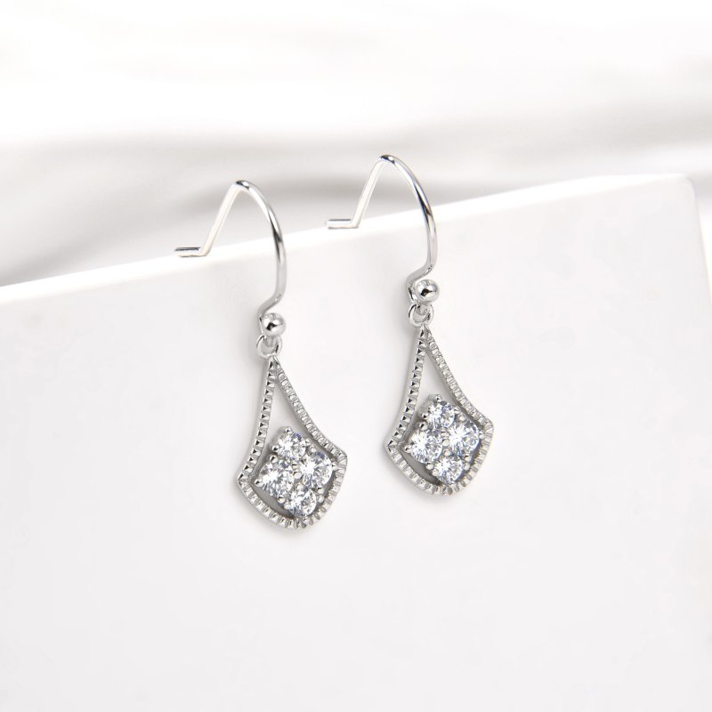 Srebrne kolczyki rodowane wiszące długie dla kobiety dziewczyny srebro 925