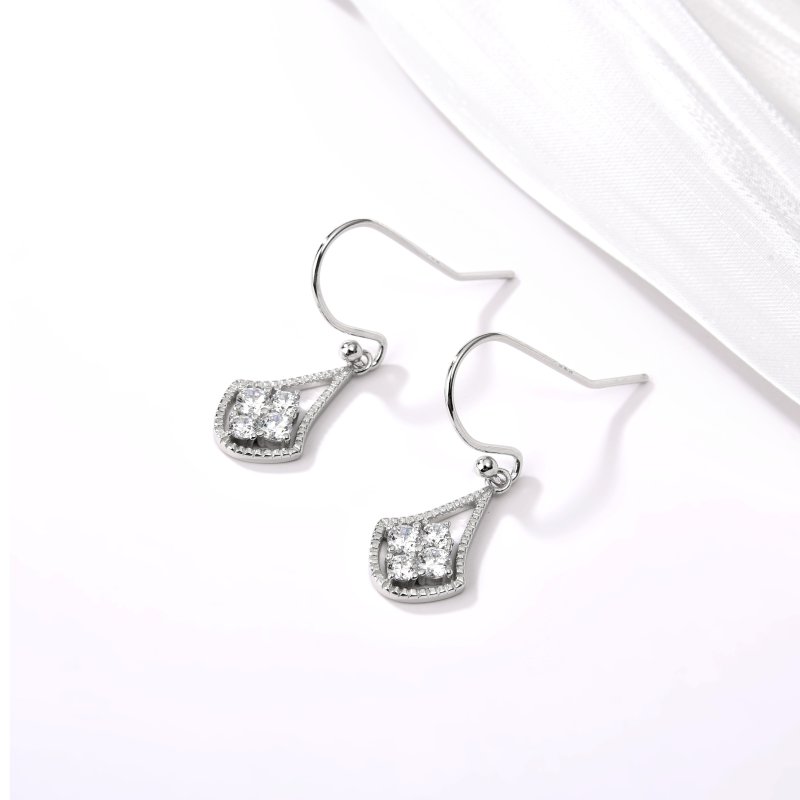 Srebrne kolczyki rodowane wiszące długie dla kobiety dziewczyny srebro 925