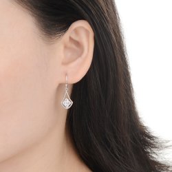 Srebrne kolczyki rodowane wiszące długie dla kobiety dziewczyny srebro 925