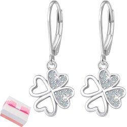 Kolczyki srebrne koniczynki damskie dla kobiety angielskie srebro 925