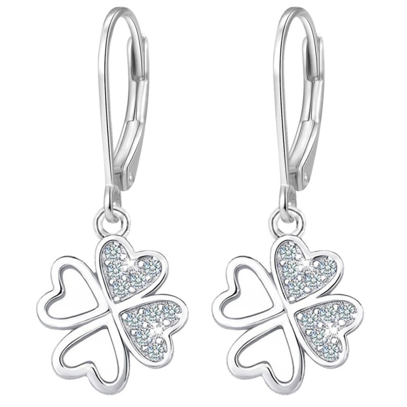 Kolczyki srebrne koniczynki damskie dla kobiety angielskie srebro 925