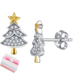 Srebrne kolczyki wkrętki kolczyki sztyfty pod choinkę na święta srebro 925