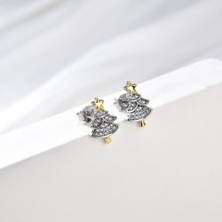 Srebrne kolczyki wkrętki kolczyki sztyfty pod choinkę na święta srebro 925