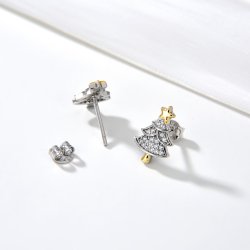 Srebrne kolczyki wkrętki kolczyki sztyfty pod choinkę na święta srebro 925