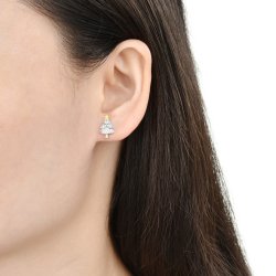 Srebrne kolczyki wkrętki kolczyki sztyfty pod choinkę na święta srebro 925