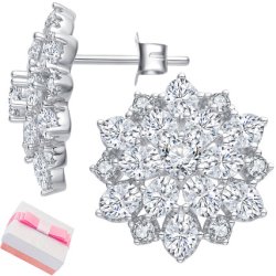 Srebrne kolczyki rodowane wkrętki sztyfty kryształy na przyjęcie wesele