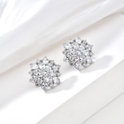 Srebrne kolczyki rodowane wkrętki sztyfty kryształy na przyjęcie wesele