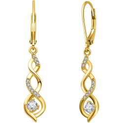 Srebrne kolczyki pozłacane wiszące kolczyki srebro próba 925 angielskie dla kobiety