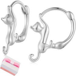 Srebrne kolczyki kotki koty rodowane angielskie dla dziewczynki srebro 925