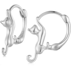 Srebrne kolczyki kotki koty rodowane angielskie dla dziewczynki srebro 925