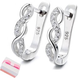 Srebrne kolczyki spirale rodowane angielskie srebro 925 dla kobiety