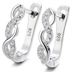 Srebrne kolczyki spirale rodowane angielskie srebro 925 dla kobiety