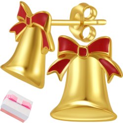 Srebrne kolczyki dzwonki dzwony pozłacane na święta prezent srebro 925